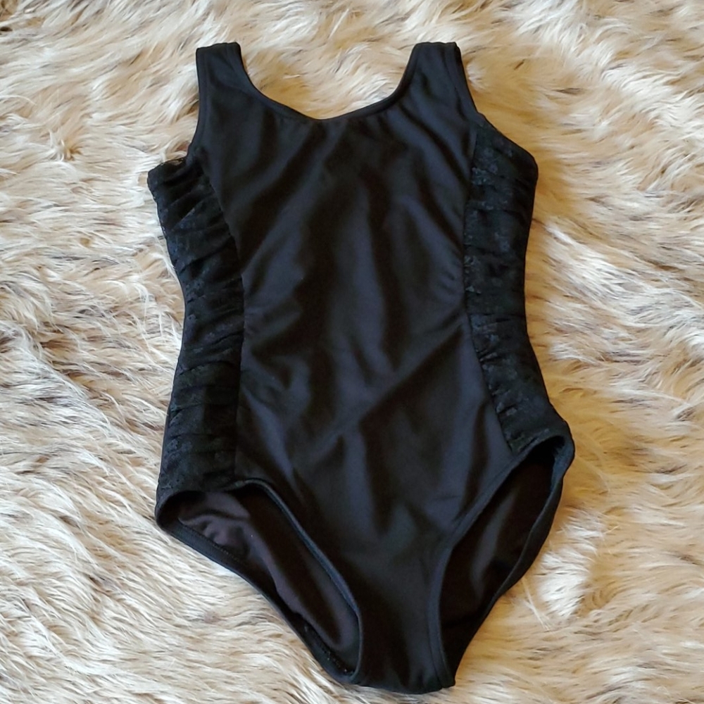 Childrens Capezio wide strap bodysuit leotard